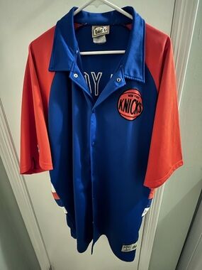 Classic Blue and Orange Hardwood Classics NBA Jacket